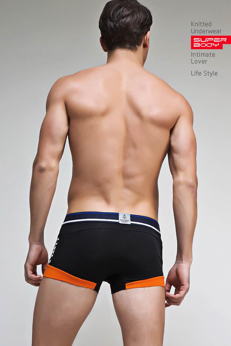 Quần Lót Nam Boxer Super Body Thể Thao Cam Đen 5969