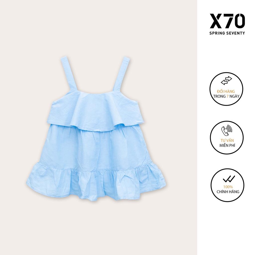 Áo Kiểu Nữ Thiết Kế Hai Dây Hoạ Tiết Bèo Nhún Xếp Tầng Thời Trang X70 - 00540029