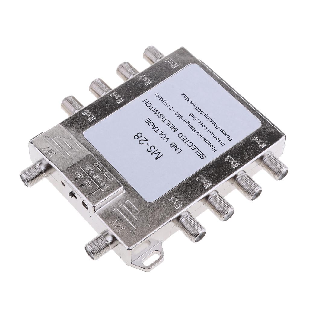 Satellite Switch Max 8 Output Multi Video Path Multi Switch JS-MS28 Silver