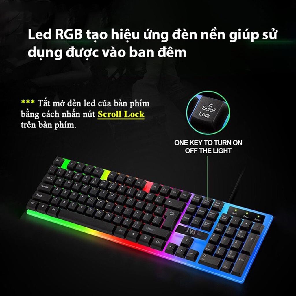 Bộ Bàn Phím Kèm Chuột Gaming TF200 Có Dây, Phong Cách Hiện Đại, Ấn Tượng LED Nhiều Màu - BH 3 Tháng