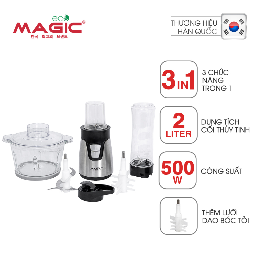 Máy xay thực phẩm đa năng 3in1 Magic Eco AC-17 2L - Hàng chính hãng