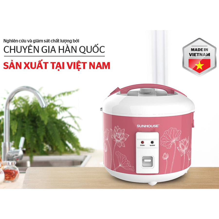 Nồi Cơm Điện Nắp Gài Sunhouse SHD8609 (1.8 Lít) - Hàng chính hãng