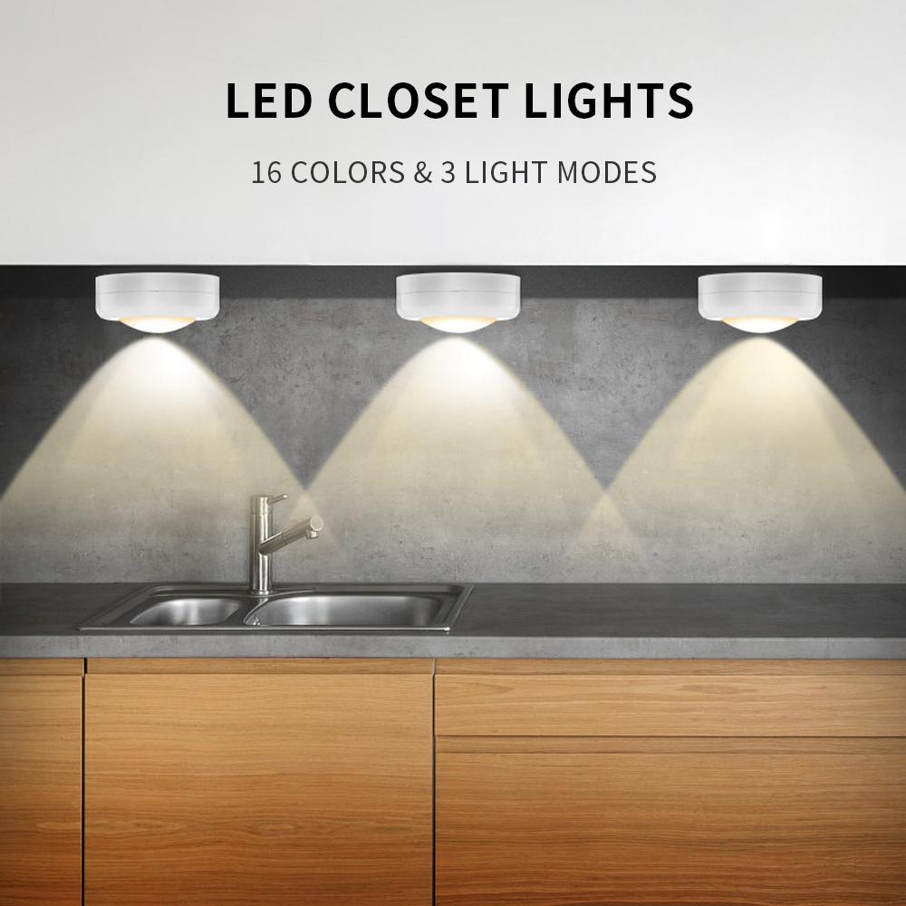 Đèn LED RGB gắn tủ quần áo, có chế độ hẹn giờ, điều khiển từ xa