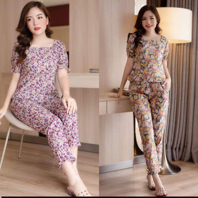 Set đồ bộ mặc nhà sang đẹp ảnh thật