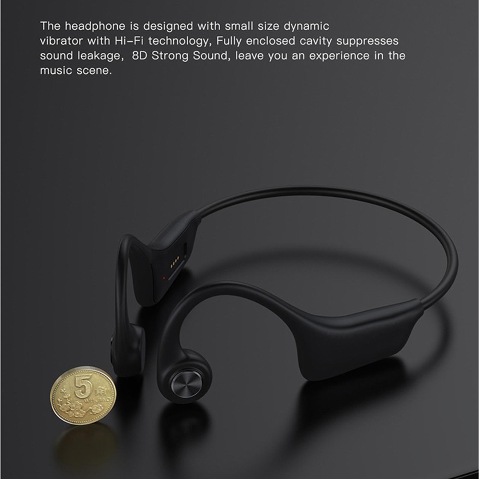 Bone Conduction Headphones Bluetooth 5.0 Wireless Open-Ear Headset Earphones IPX6 Waterproof Sweat-Proof