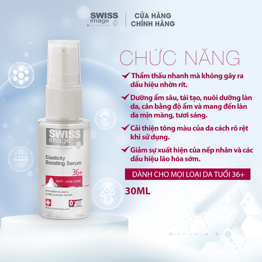 Serum chống lão hoá hỗ trợ giảm nếp nhăn Swiss Image 36+ Elasticity Boosting Serum 30ml (Tuổi từ 36+)