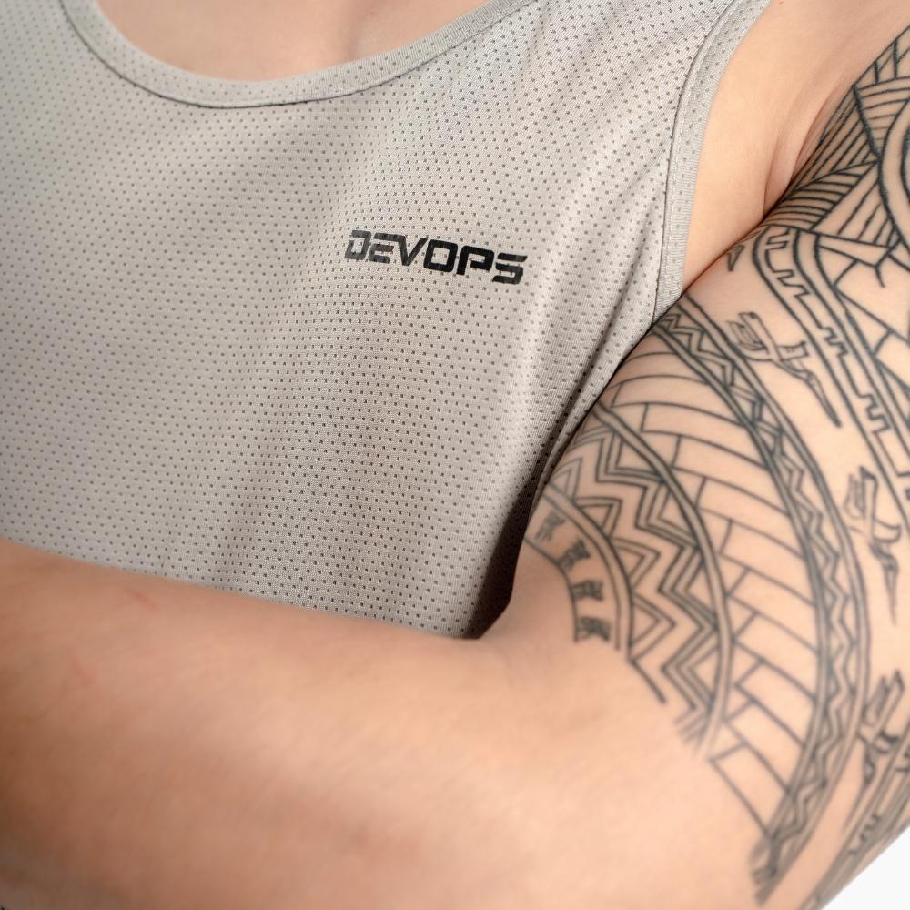 Áo thể thao ba lỗ nam Tsla Devops form rộng dạng lưới mặc tập gym work out yoga