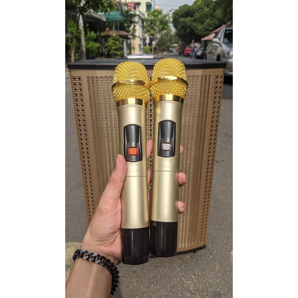 Loa kéo di động Bose Bh 6111 gỗ dày 4 tấc loa hát karaoke tặng 2 mic UHF xịn sò bảo hành 12 tháng