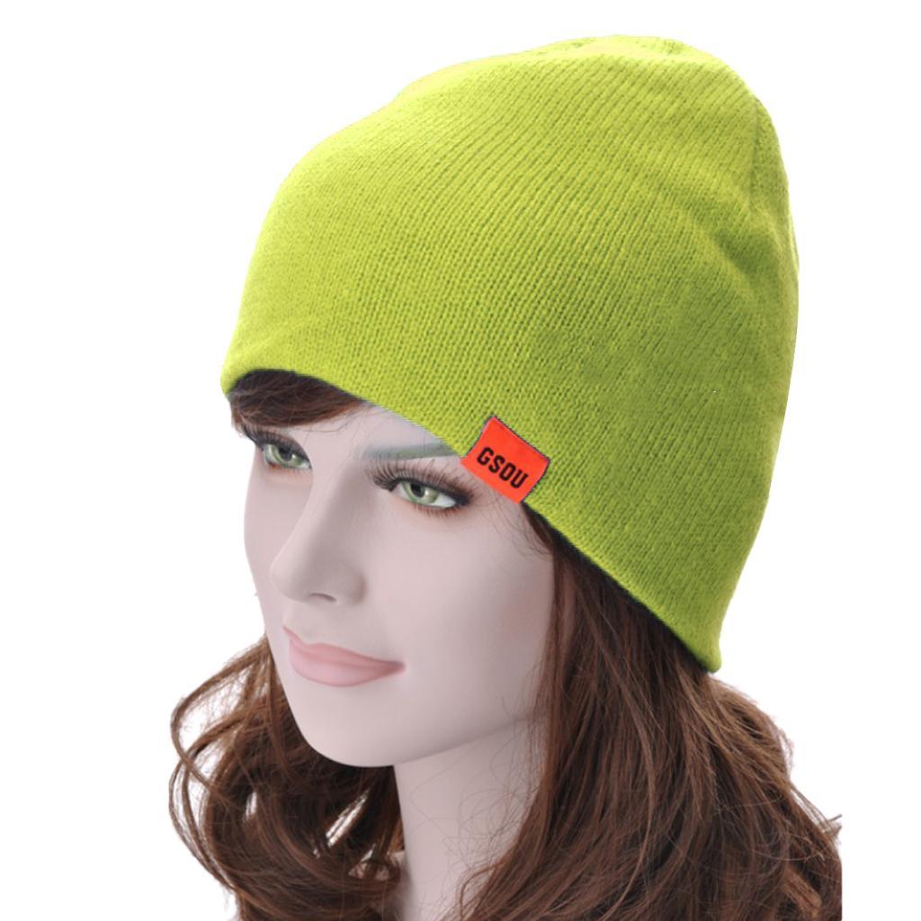 Unisex Winter Beanie Knit Hat Thick Warm Caps Solid Color Beanie Hat