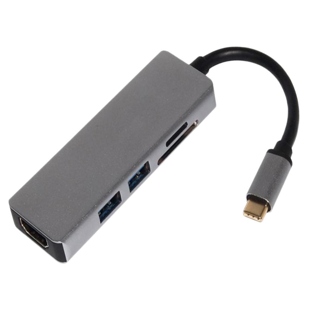 Multi-function 5-in-1 Type C to HDMI USB3.1 SD TF Adapter for Macbook Air