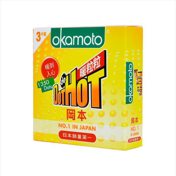 Bao Cao Su Okamoto Dot De Hot Có Gai, Ấm Nóng, Truyền Nhiệt Nhanh Hộp 3 Chiếc