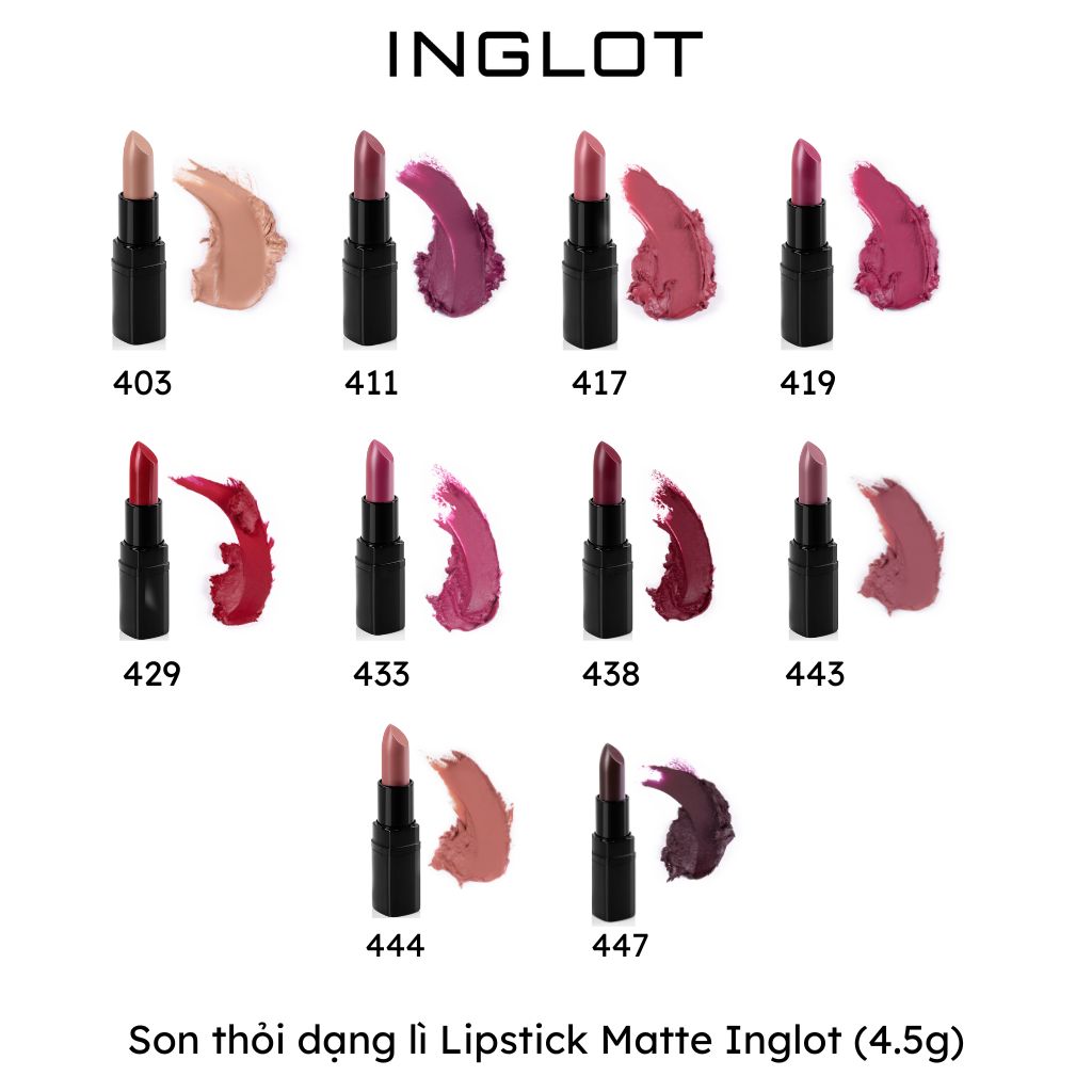 Son thỏi dạng lì Lipstick Matte Inglot (4.5g)