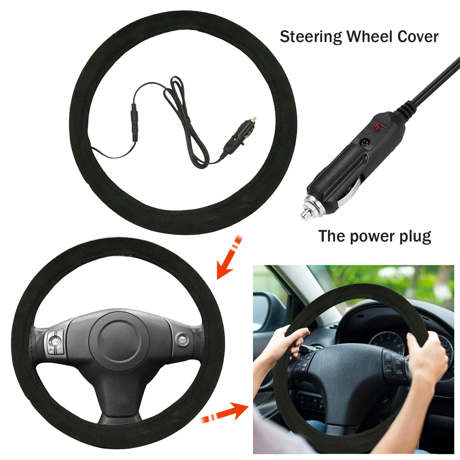 Auto Heated Steering Wheel Cover Universal Size Quickly Heating Driving Hands Warmth Steering Wheel Protection Cover