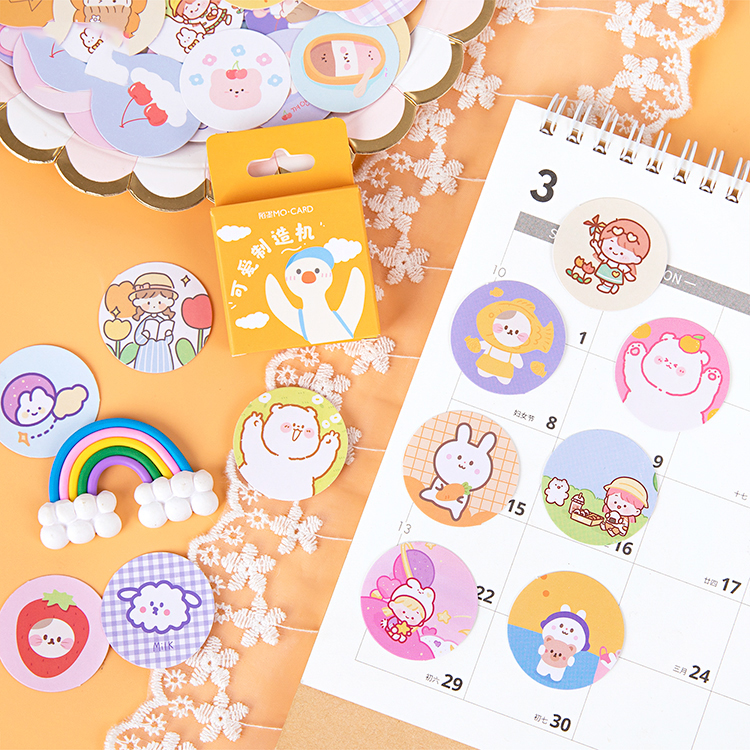 Sticker chủ đề Vịt Con Dễ Thương - Hộp 45 miếng dán trang trí sổ tay Bullet Journal - M090