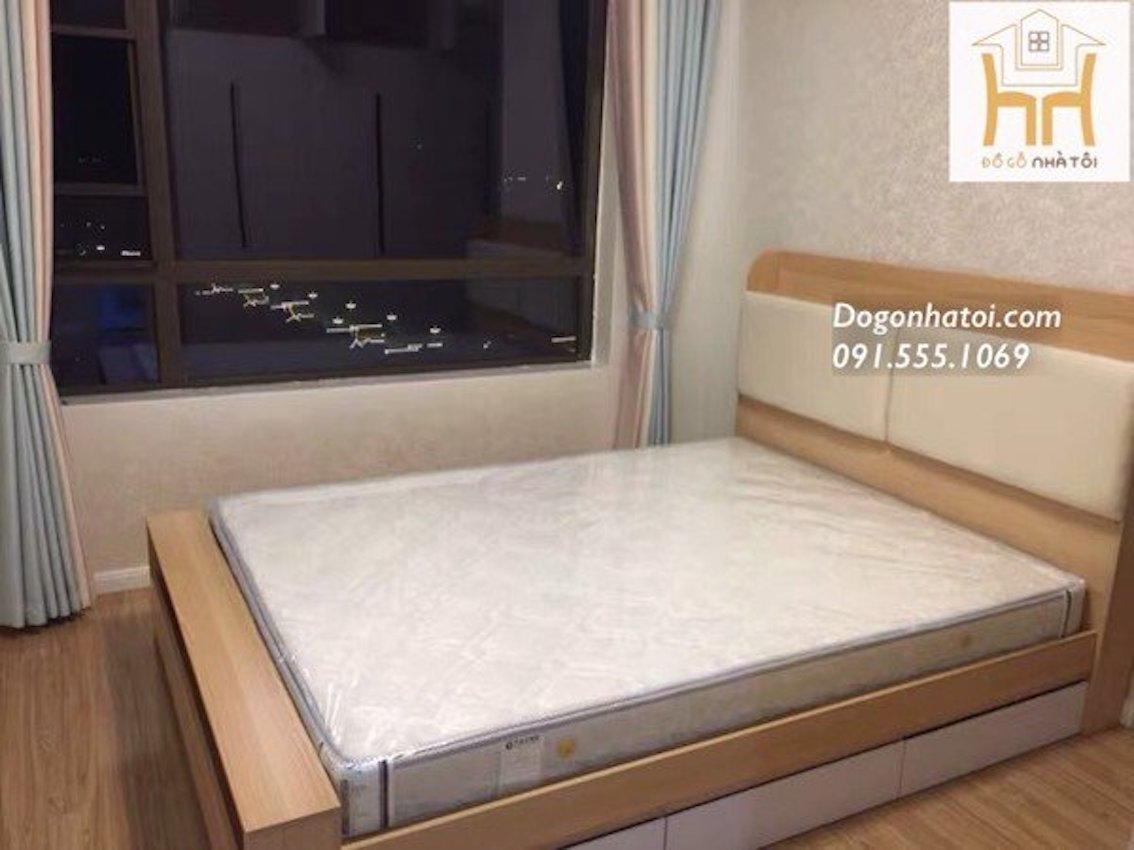 Giường Ngủ Gỗ Có Ngăn Kéo Đẹp GN-602