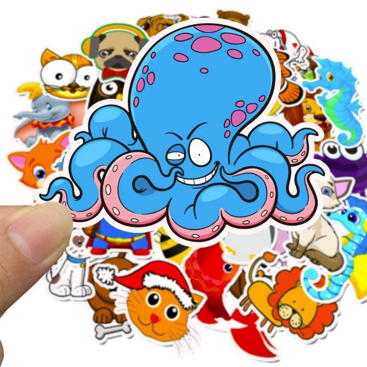 Sticker dán cao cấp ĐỘNG VẬT DỄ THƯƠNG Cực COOL ms#144