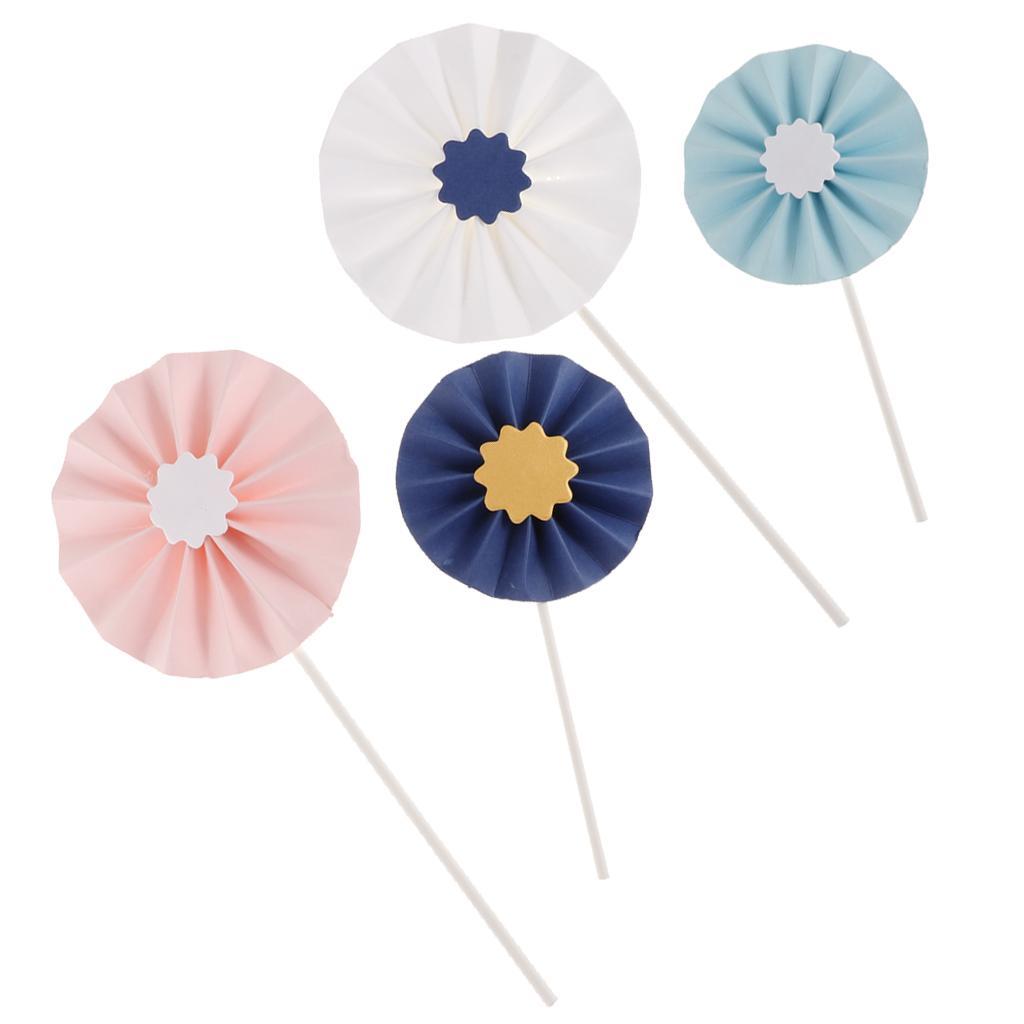 4 Pieces Lovely Sunflower Cake Toppers Kids Birthday Party Cake Decorations