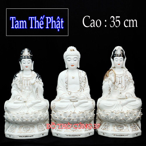 Bộ Tây Phương Tam Thánh - men sứ đức hóa
