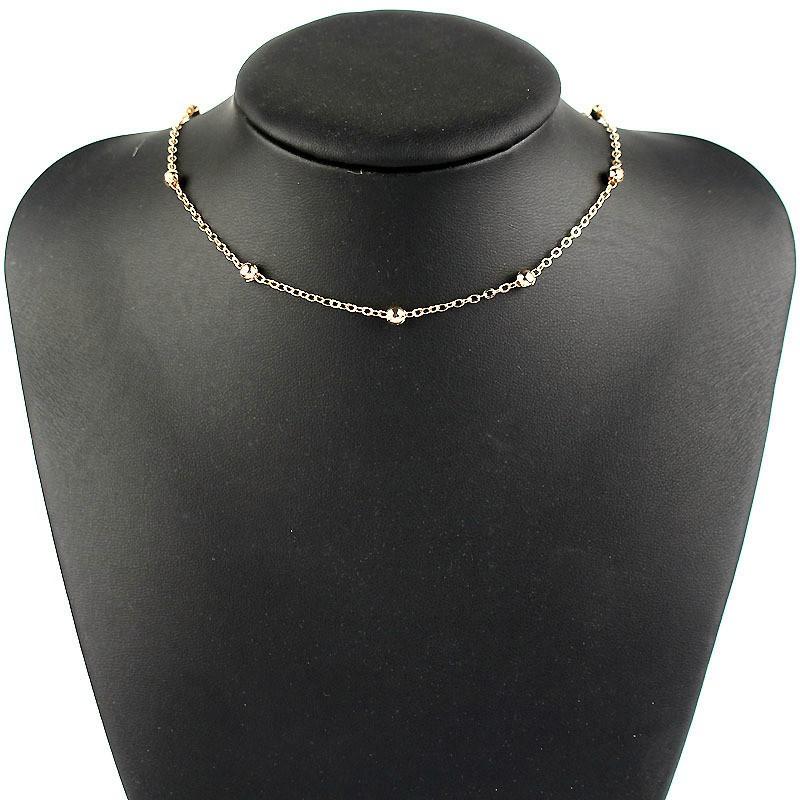 Vòng cổ choker chuỗi hạt kim loại mảnh siêu xinh CKV69