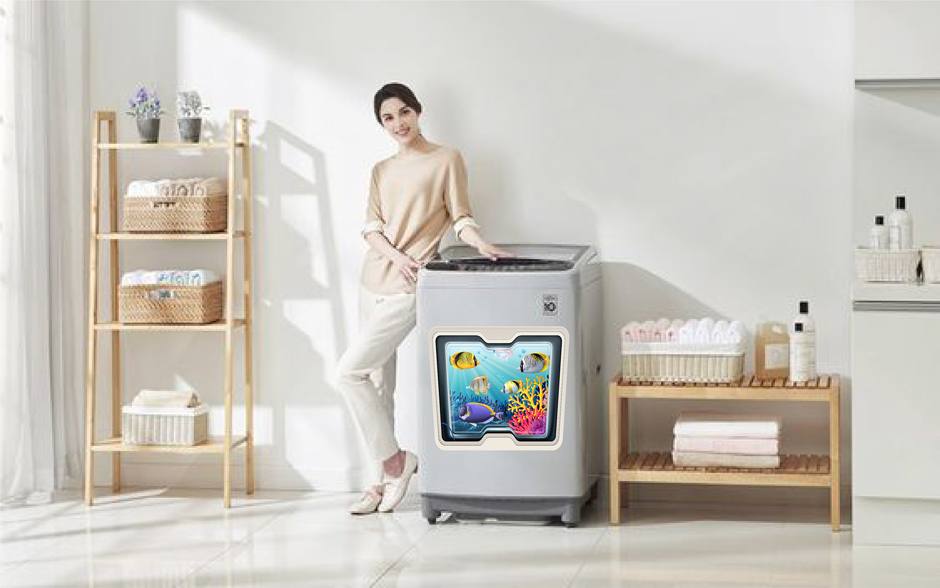 Decal trang trí máy giặt số 6