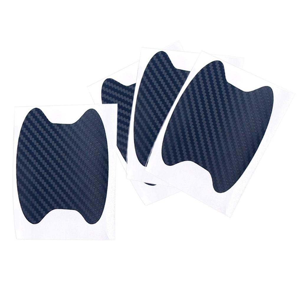 4 Pcs Carbon Fiber Anti Scratch Car Door Handle Protective Film