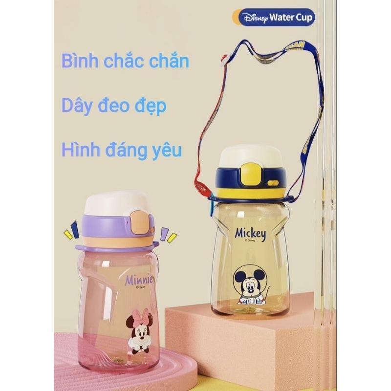 Bình nước hang DlSNEY. Có ống hút và dây đeo . Hình in hoạt hình sắc nét