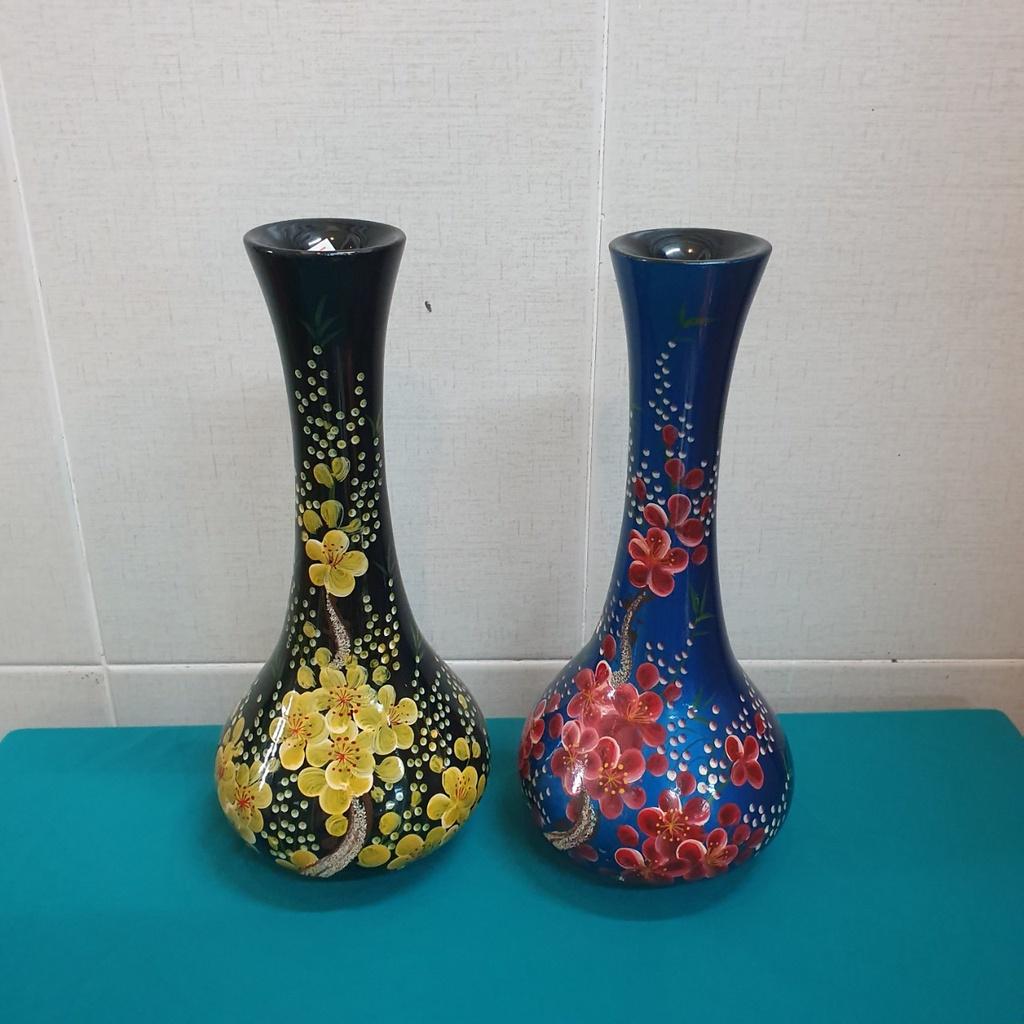 Bình hút tài lộc sơn mài cao cấp Thanh Bình Lê size 25x12 cm cắm hoa, trang trí nhà cửa, văn phòng, làm quà tặng ý nghĩa