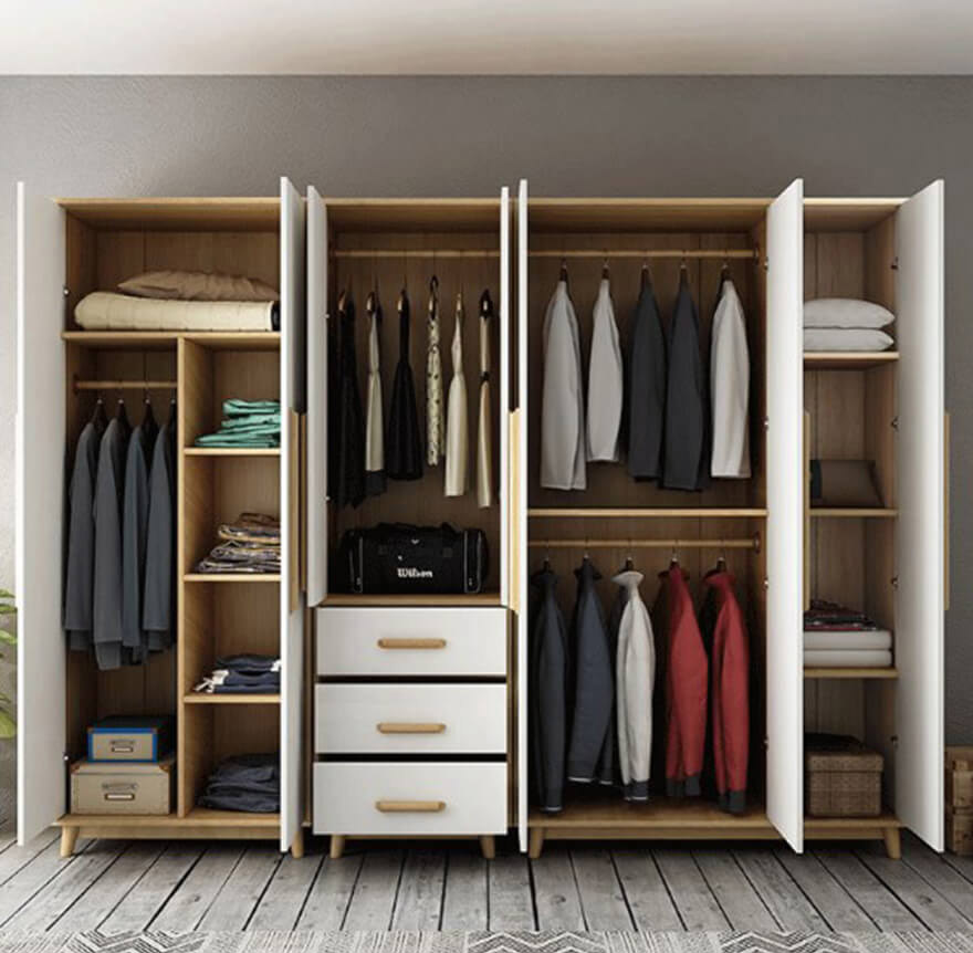 Tủ áo cánh mở thiết kế hiện đại tiện dụng