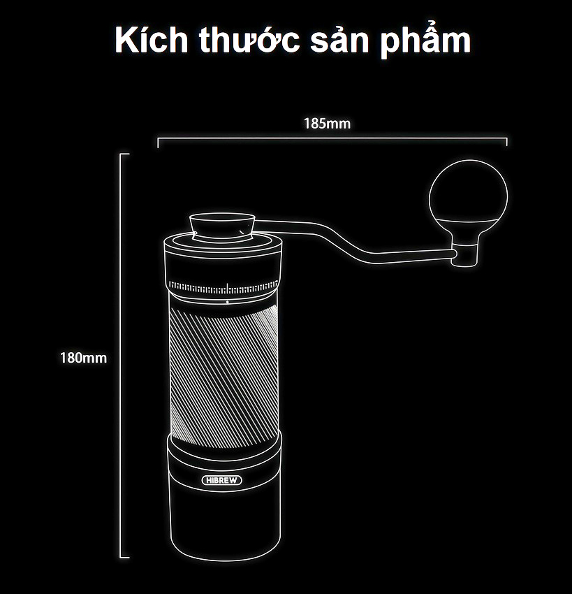 Máy xay hạt cà phê cầm tay kèm pin 60 cấp độ xay 2 trong 1 thương hiệu Mỹ HiBREW G4C - Dung lượng pin 980mAh - Hàng nhập khẩu