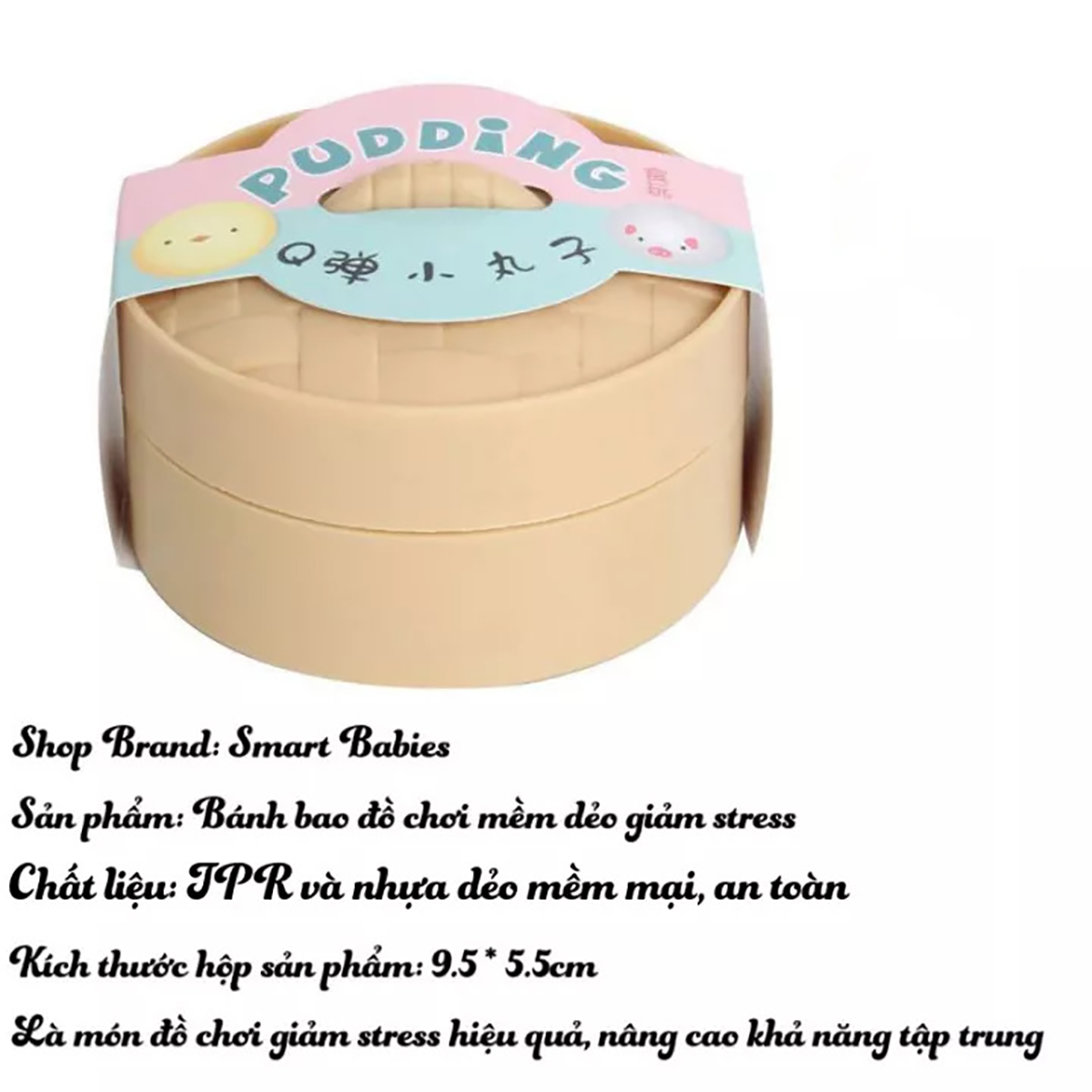 Bánh Bao Giảm Stress Căng Thẳng Squishy Mochi Bóp Tay Mềm Dẻo Silicon Cute Dễ Thương Mô Hình Có Hộp Mini Giá Siêu Rẻ