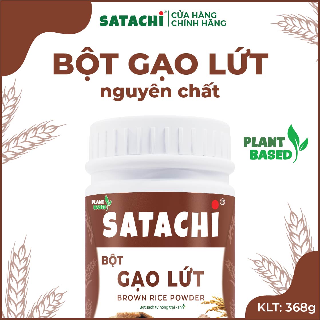 Bột Gạo Lứt nguyên chất SATACHI. Tăng cường hệ miễn dịch, hệ tiêu hóa khỏe mạnh, tốt cho tim mạch. Hộp 368g