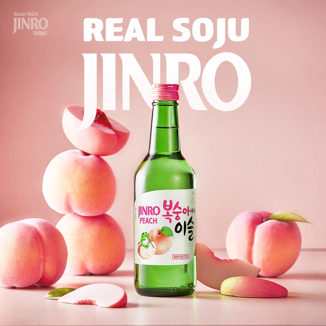 Soju Hàn Quốc JINRO VỊ ĐÀO 360ml - Combo 6 chai