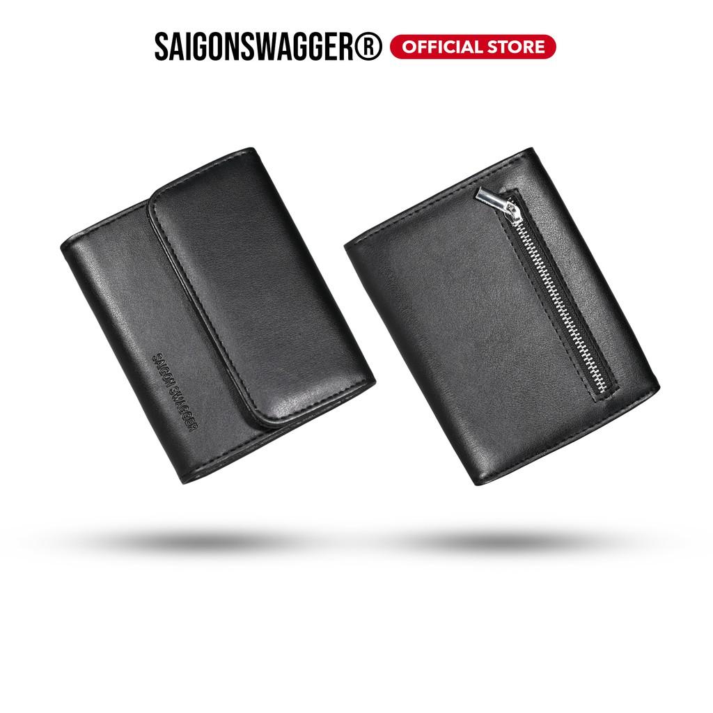 Ví Nam, Nữ Nút Ngắn Da Cao Cấp SAIGON SWAGGER SGS Anthem Leather Short Flap Wallet