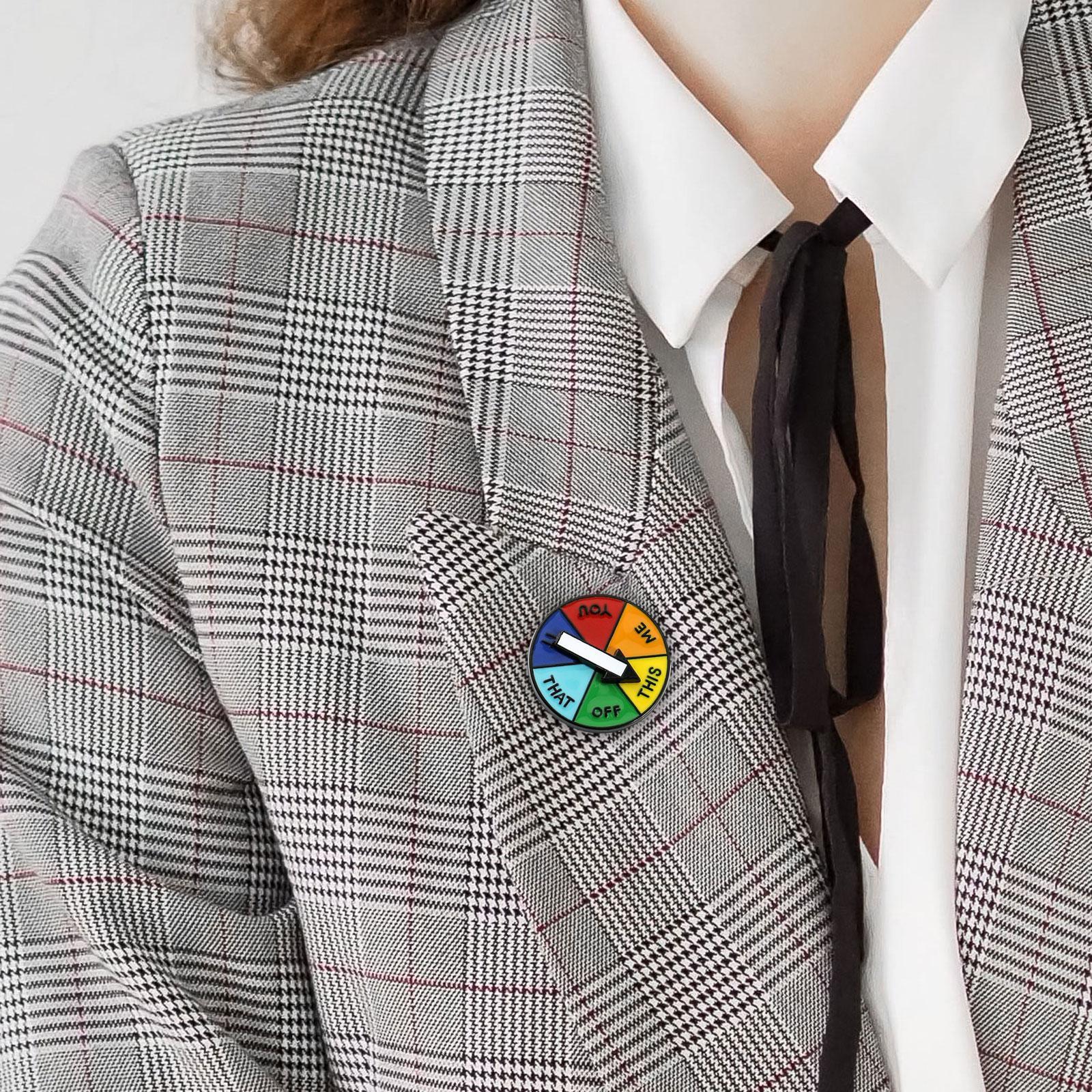 Rotatable Pin Badge Jewelry Fashion Suit Brooch Metal Lapel Brooch Enamel Brooch Pins for Shirt Coat Clothes Accessories