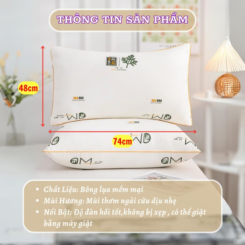 Đôi Ruột gối nằm MD LIDACO cao cấp sợi Polyester chống xẹp lún - 2 cái