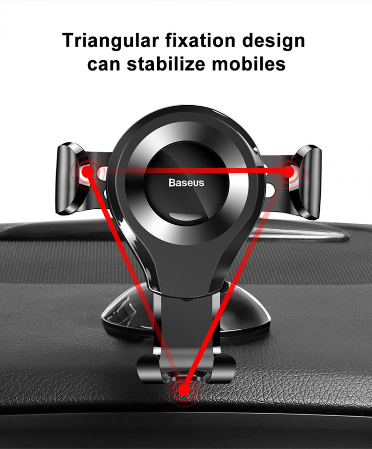 Giá đỡ điện thoại Ô tô Baseus Osculum Car Mount đầu kẹp điện thoại xoay 360 độ cao cấp - Hàng chính hãng