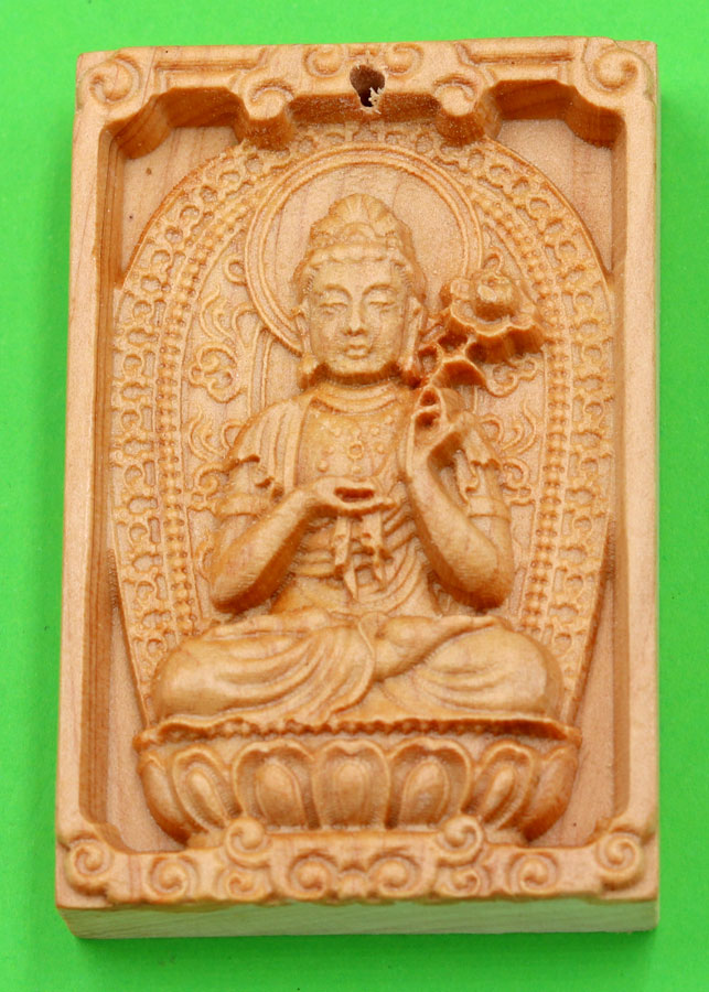 Hình ảnh Mặt Phật bản mệnh gỗ hoàng đàn Đại Thế Chí MGPBM4 - Phật bản mệnh tuổi Ngọ