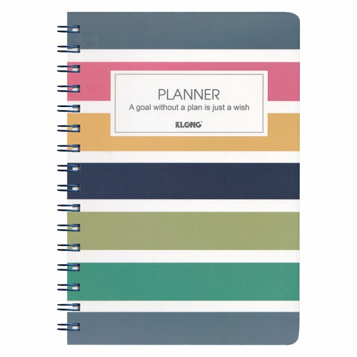 Sổ lò xo kép Planner A5 - 200 trang; Klong 945 bìa xanh dương