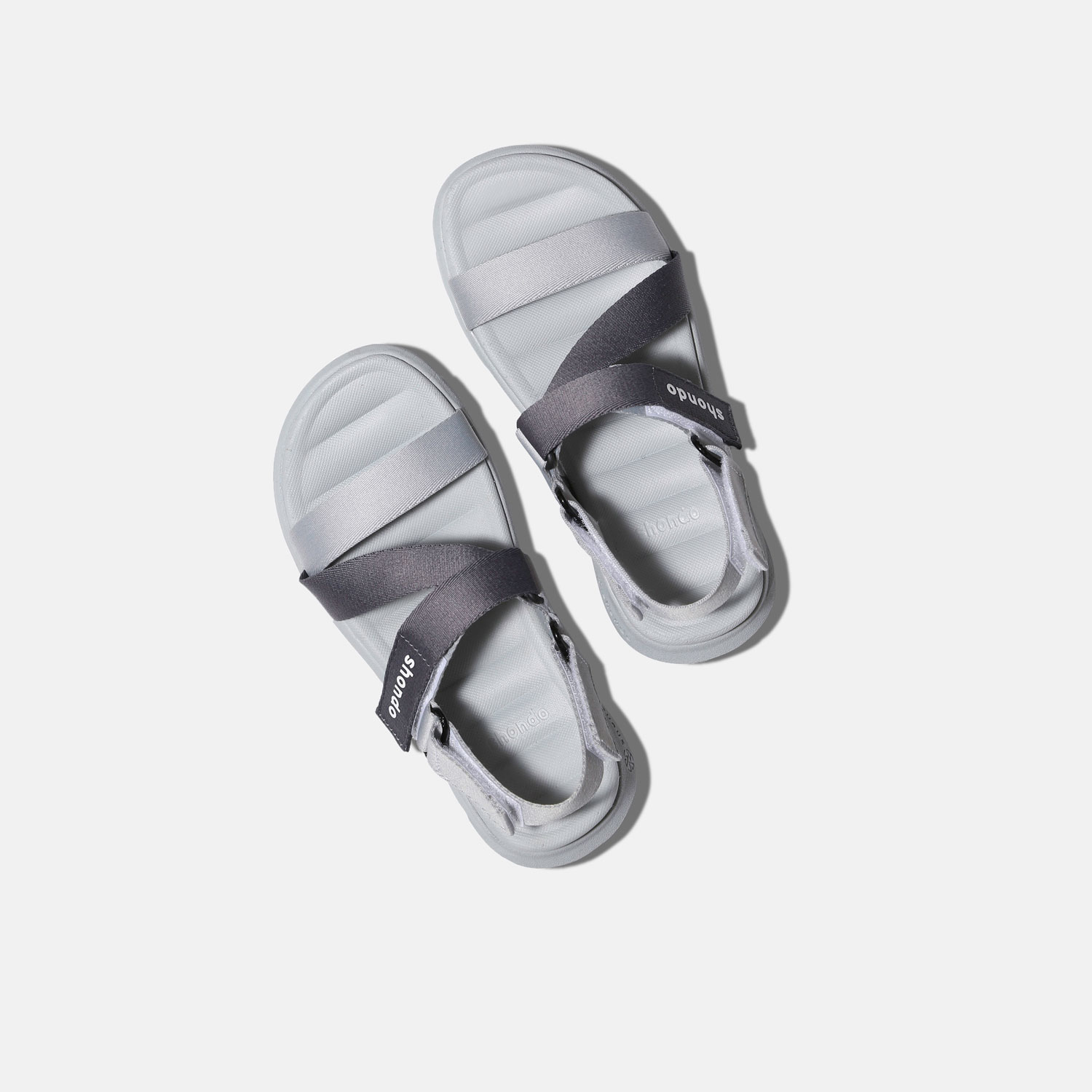 Giày sandal Shondo nam nữ đi học đế bằng ombre xám F6S2120