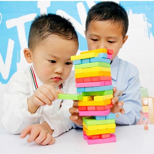 Rút gỗ màu cỡ lớn, kết hợp chơi xếp hình, domino - Giúp Bé Nhận Diện Màu Sắc,tư duy, logic cực tốt