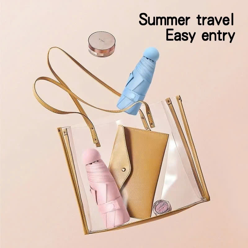 Ô Dù Gấp Gọn Mini 19cm, Dù Che Mưa, Dù Chống Tia Uv Mini Siêu Gọn 8 Xương, Có Hộp Đựng Chống Sốc - Hàng Chính Hãng - Giao Màu Ngẫu Nhiên