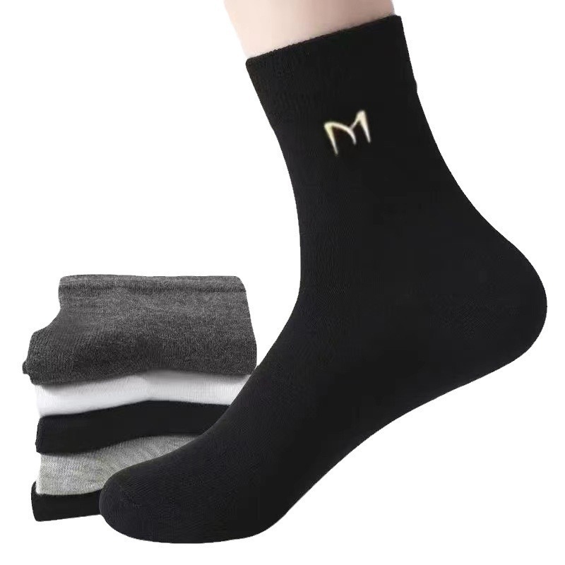 [Set 5 đôi] Tất Vớ nam nữ Chữ M dày dặn cao tầm trung chất vải cotton 100%