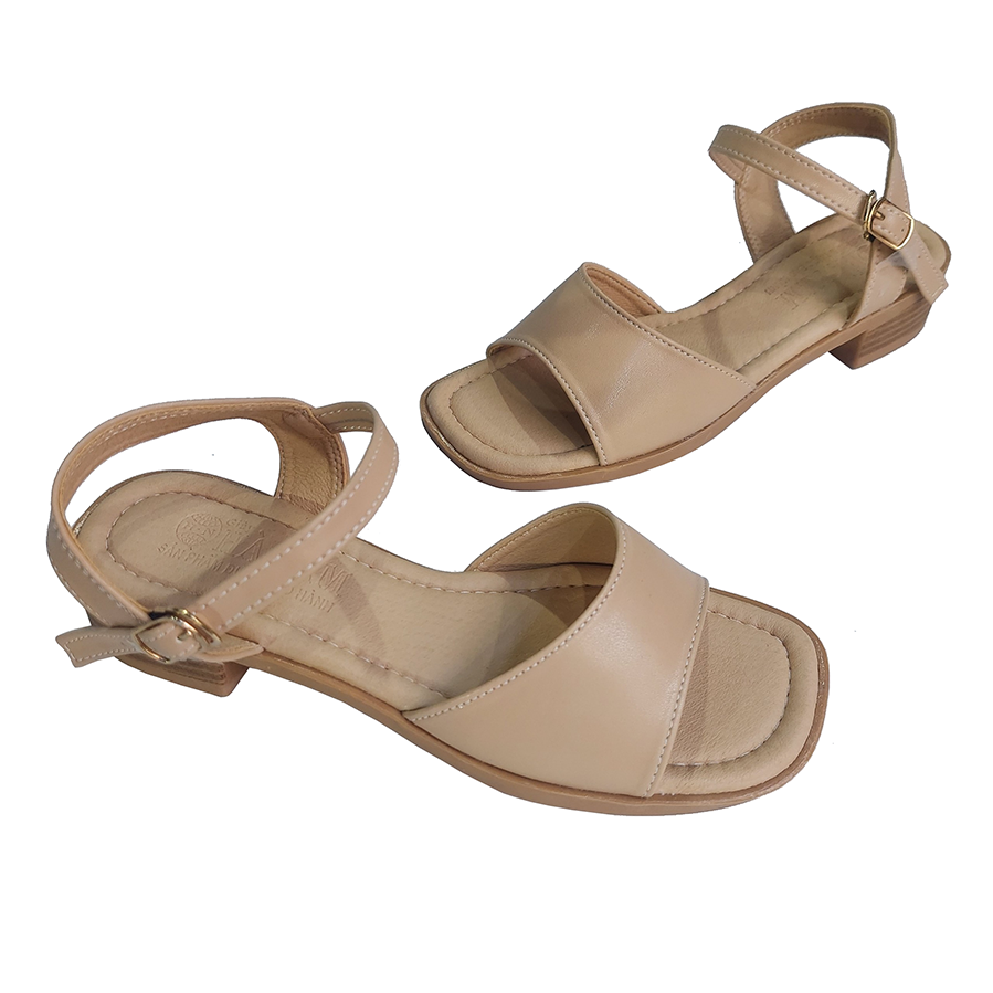 Giày Sandal Nữ Cao Gót HÀ NAM Da Bò Thật Thời Trang Cao Cấp 3cm DNU2177