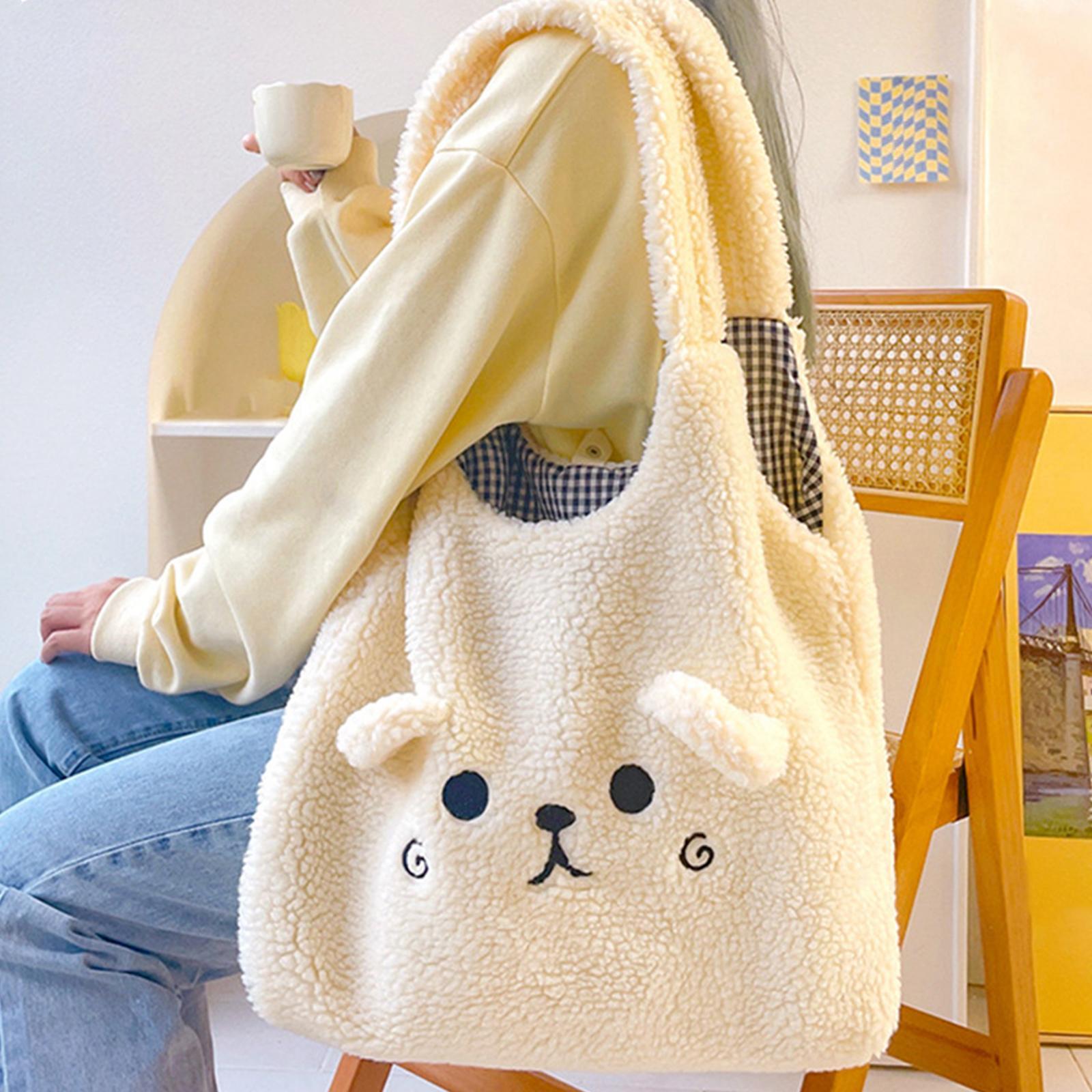 Women Plush Handbag Single Shoulder Bag Versatile Styles Lightweight Gift for Girlfriends, Wives, and mother