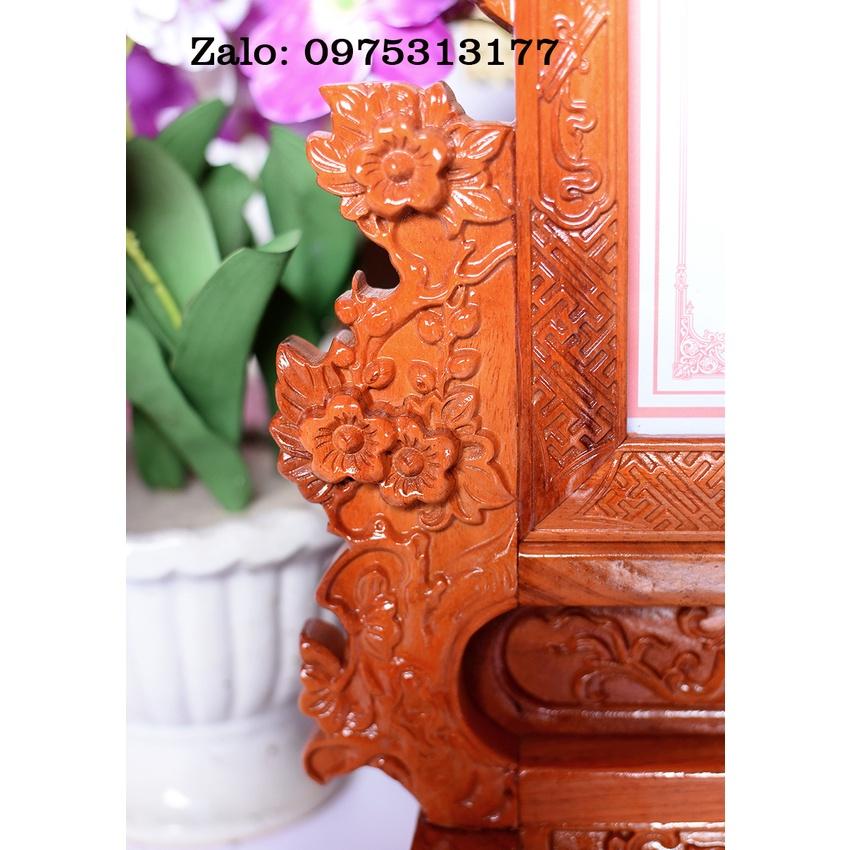 KHUNG HÌNH ẢNH THỜ MAI GẤM GỖ GÕ 20 X 25