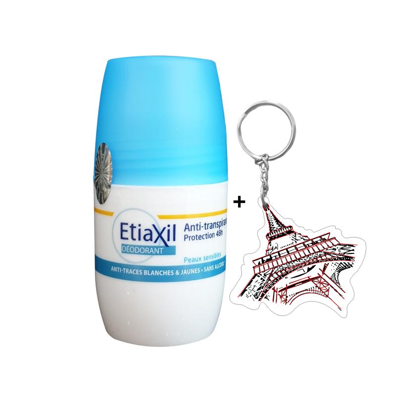 Lăn Khử Mùi Hằng Ngày Etiaxil 50ml Giúp Ngăn Ngừa Mồ Hôi 48H + Tặng Kèm 1 Móc Khóa Hình Tour Eiffel Viền Đỏ