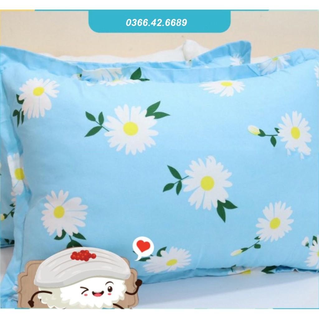 (Hot Trend) Áo gối nằm, vỏ gối đầu 45x65cm poly cotton mẫu Cúc Hoạ Mi Xanh Nhạt bao bọc gối nằm nhiều mẫu mới