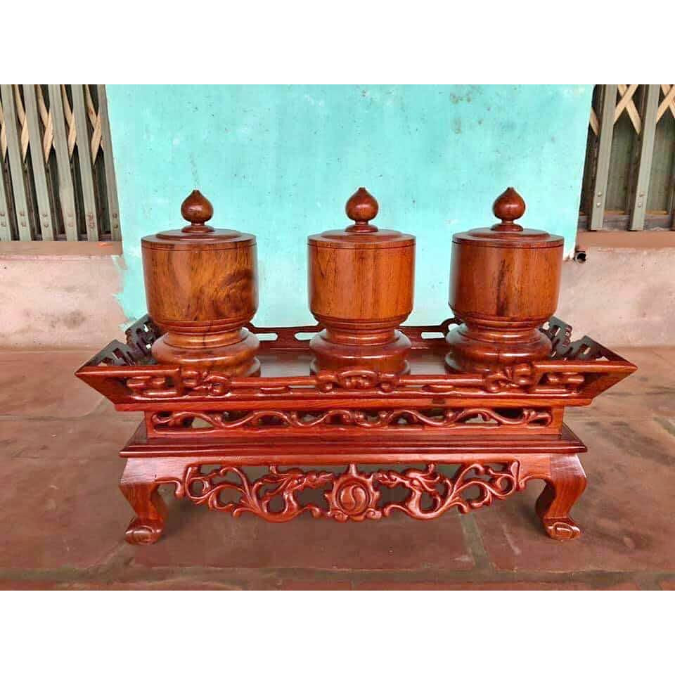 Bộ khay đài nước gỗ hương hàng đẹp chất lương cao