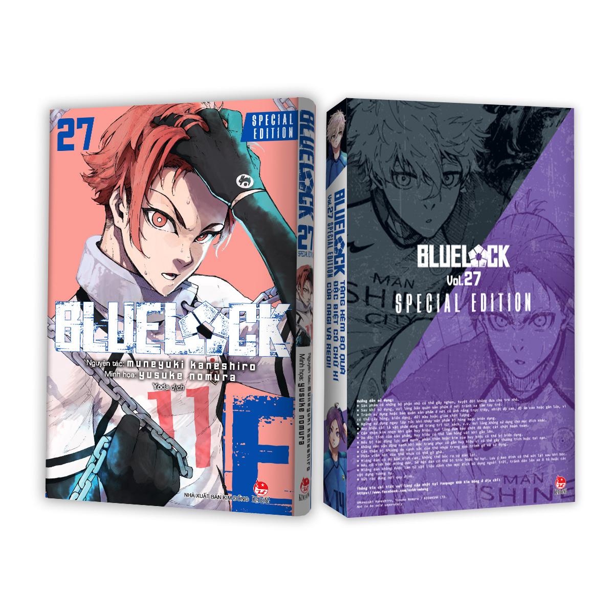 Sách - BlueLock - Tập 27 - Bản Đặc Biệt - Tặng Kèm Bộ 3 Quà Tặng Có Chữ Kí Của Nagi Và Reo (Clear Card + Bảng Sticker + Huy Hiệu)