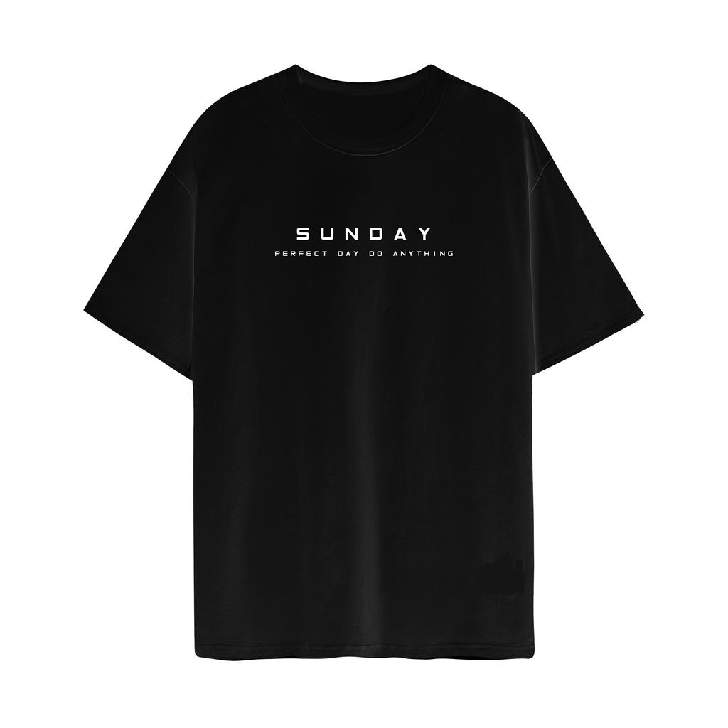 Áo Thun Unisex SUNDAY Moda Typo Đen Nam Nữ In Hình 100% Cotton - Local Brand Chính Hãng